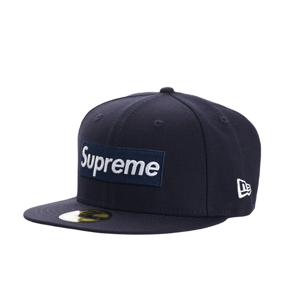 Supreme-Box-Logo-World-Famous-New-Era-Hat-Navy 600x599