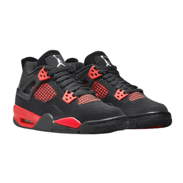 Air Jordan 4 Retro Crimson Red Thunder Black Mesn Sneakers