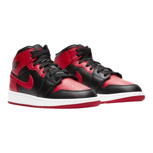 Nike Air Jordan 1 Mid GS Banned Black Red Bred