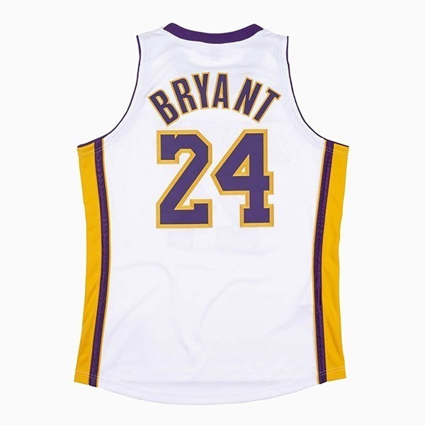 Los Angeles Lakers NBA 2009-10 Kobe Bryant Jersey Authentic White Purple Yellow